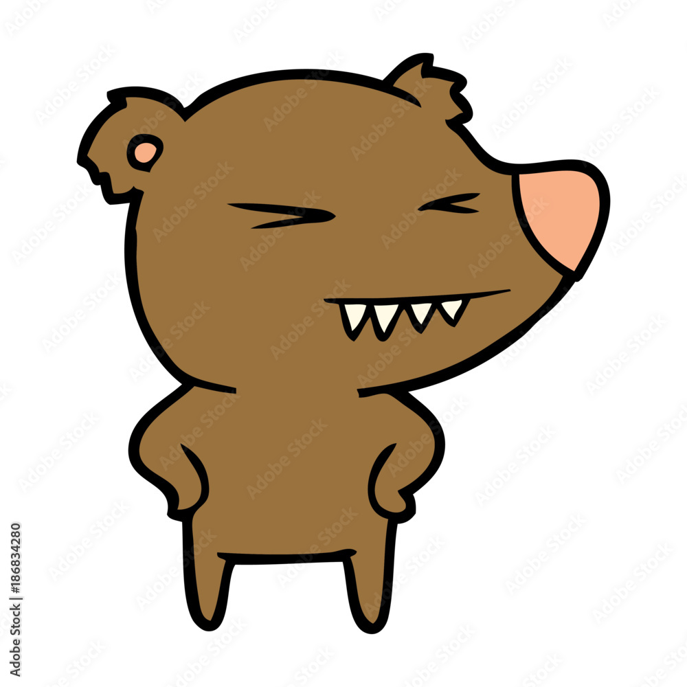 angry bear cartoon with hands on hips angry bear cartoon with hands on hips