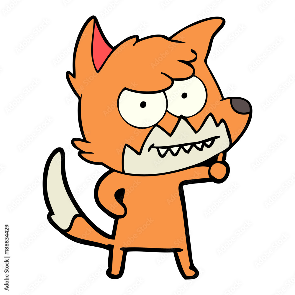 cartoon grinning fox cartoon grinning fox
