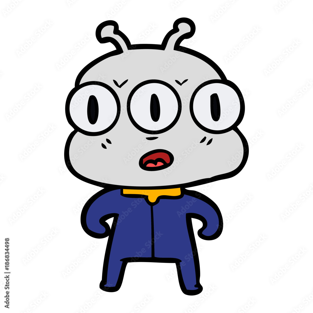 cartoon three eyed alien cartoon three eyed alien