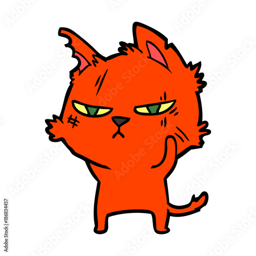 tough cartoon cat