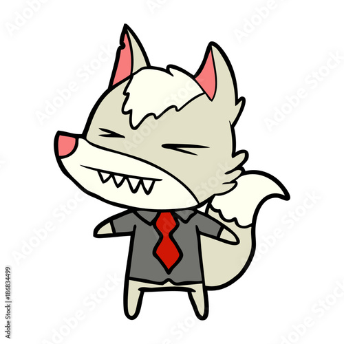 angry wolf boss cartoon