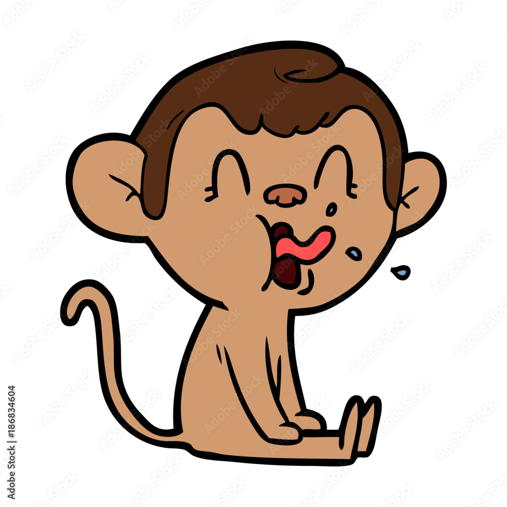 crazy cartoon monkey sitting crazy cartoon monkey sitting