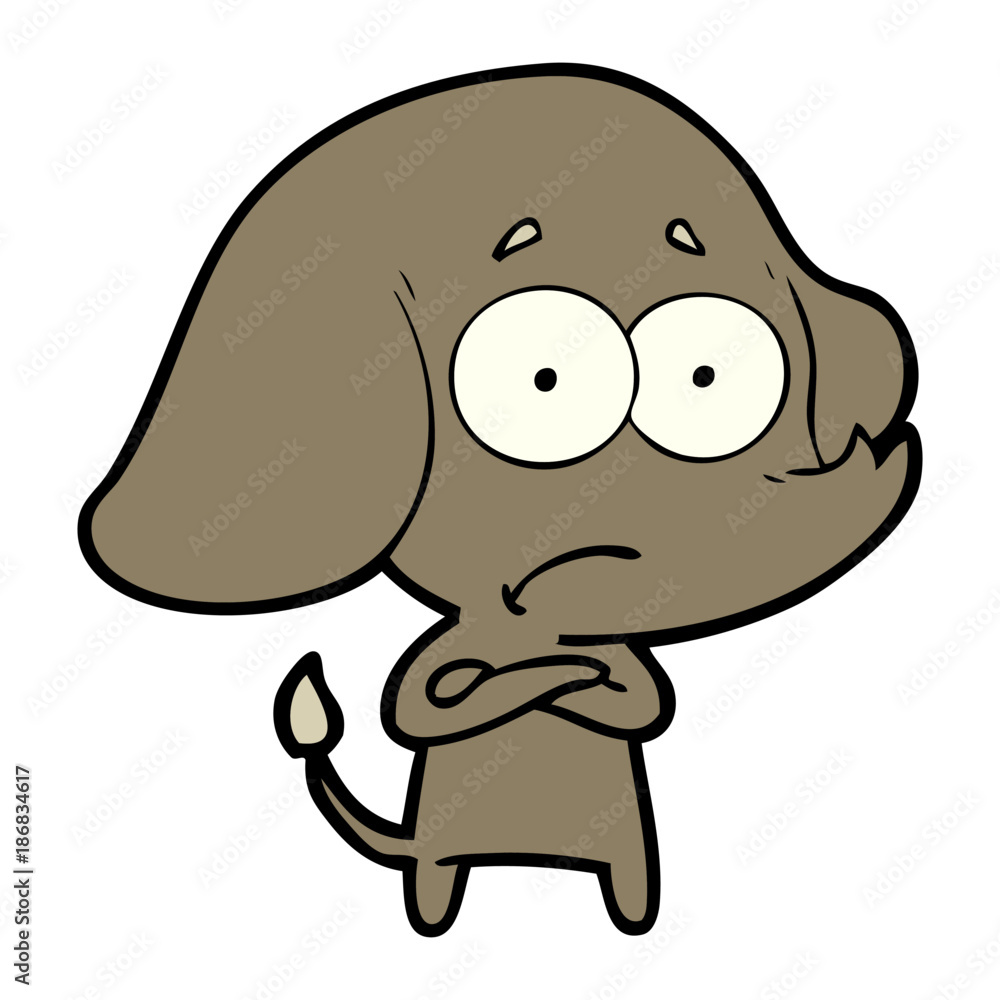 Obraz premium cartoon unsure elephant