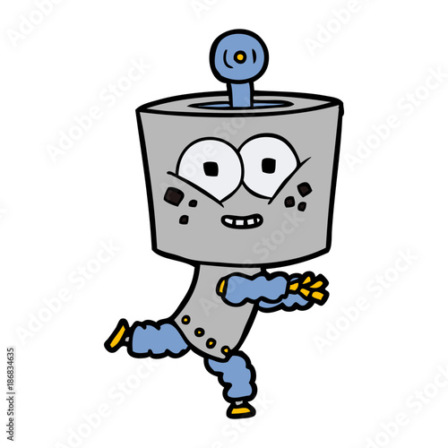 happy cartoon robot