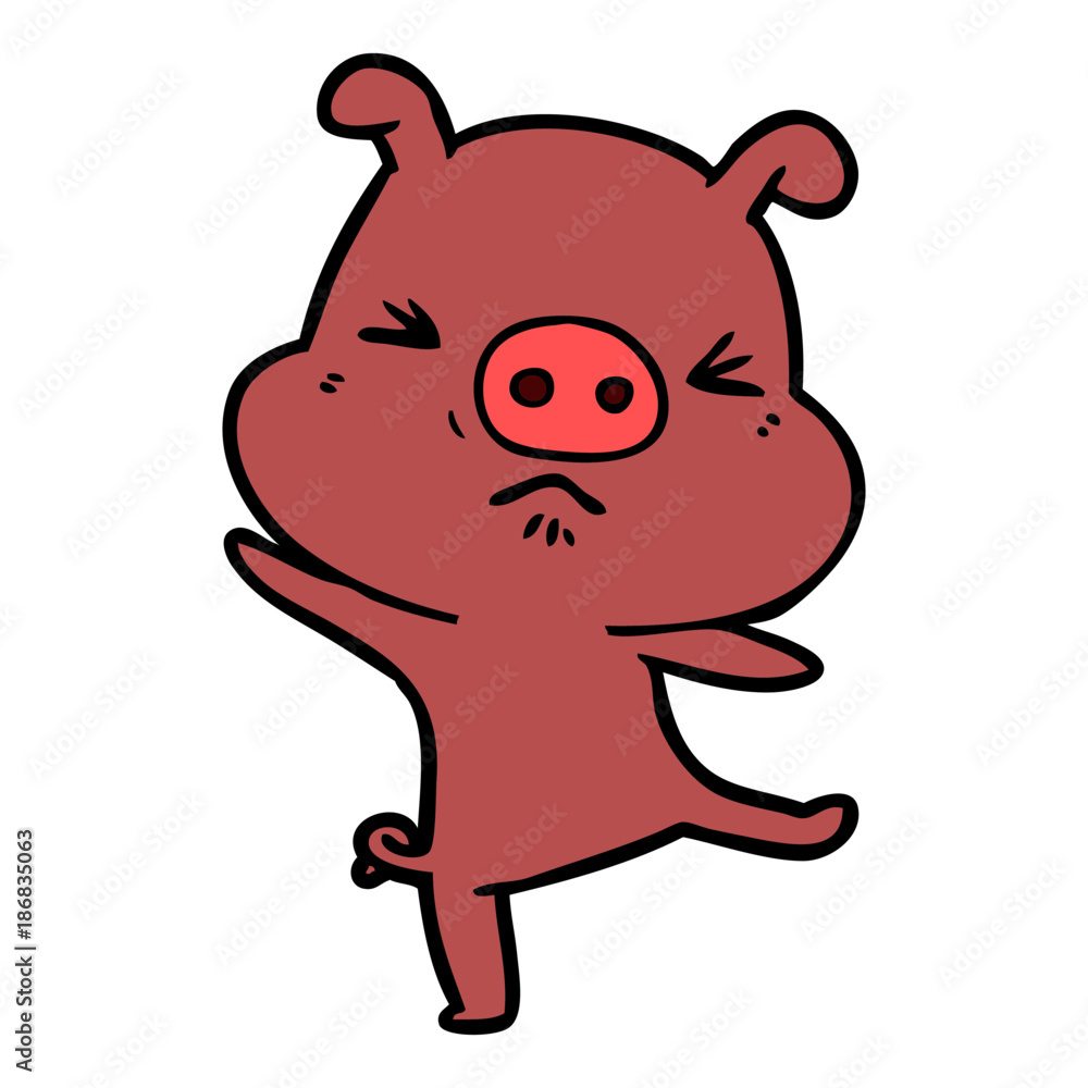 cartoon furious pig