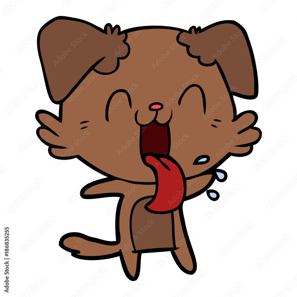 cartoon panting dog cartoon panting dog