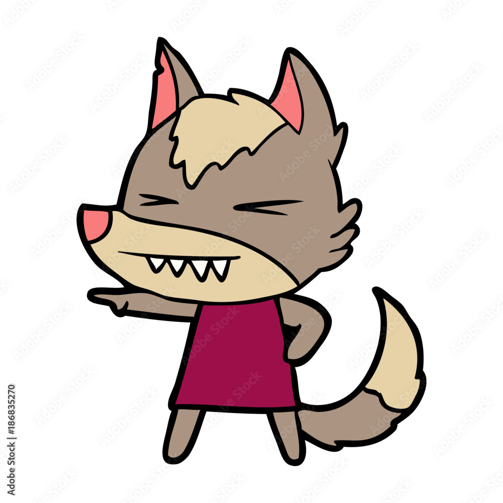 angry wolf cartoon