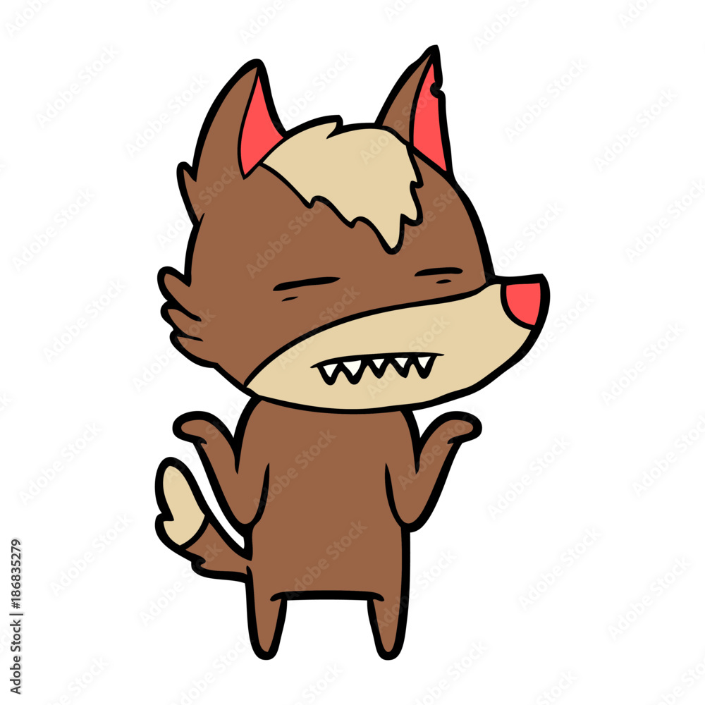 cartoon wolf showing teeth cartoon wolf showing teeth