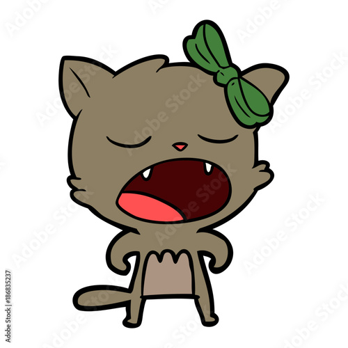cartoon cat meowing