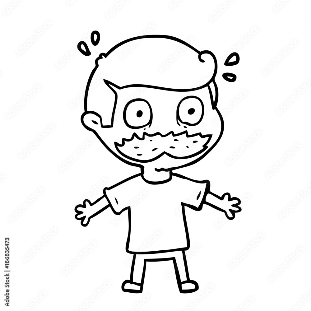 cartoon man with mustache shocked