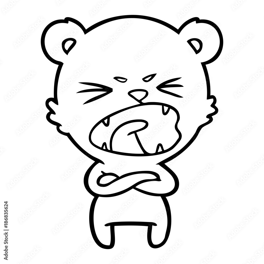 angry cartoon bear shouting angry cartoon bear shouting