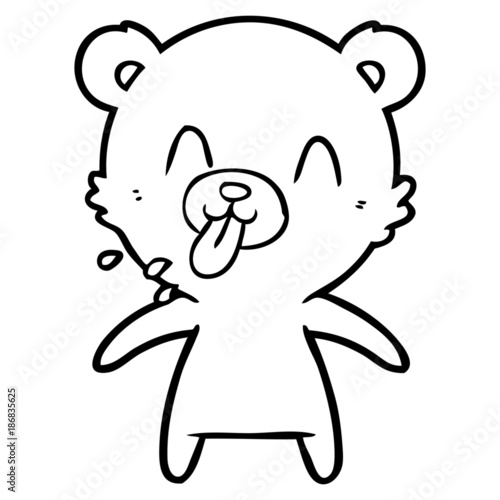 rude cartoon polar bear sticking out tongue