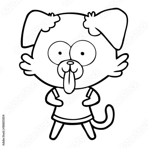 cartoon dog with tongue sticking out
