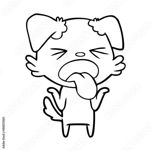 cartoon disgusted dog shrugging shoulders