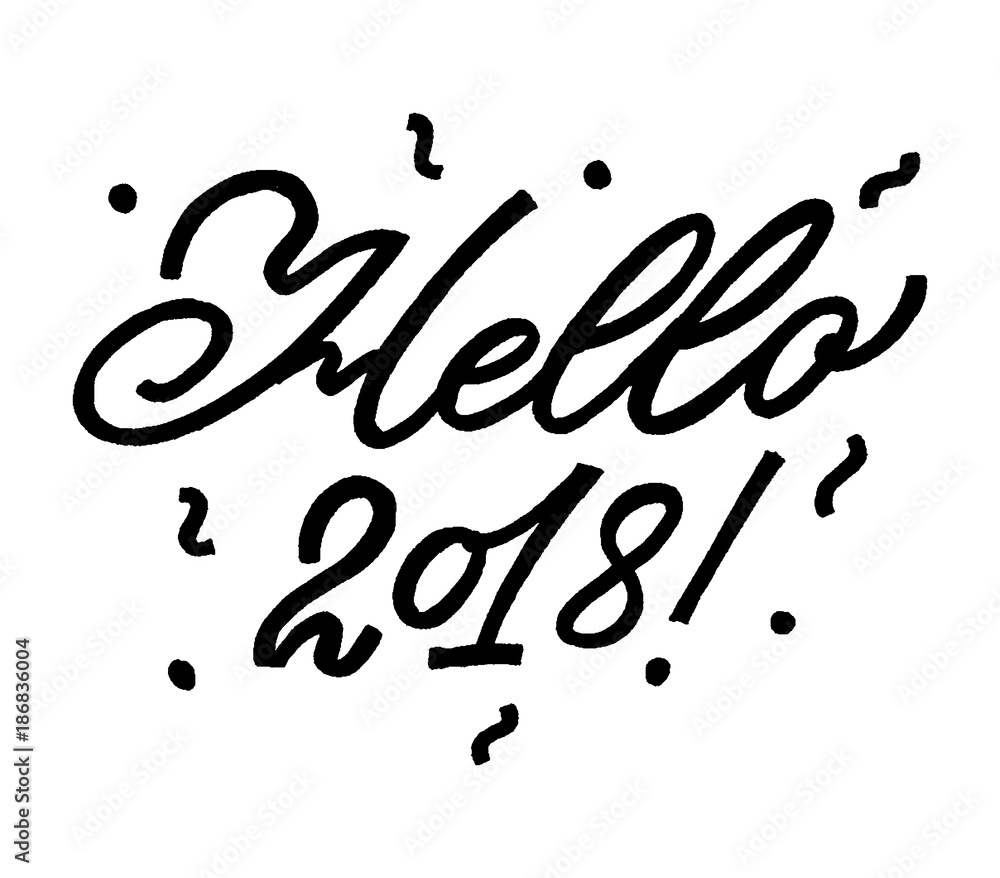 Hello 2018 lettering Hello 2018 lettering