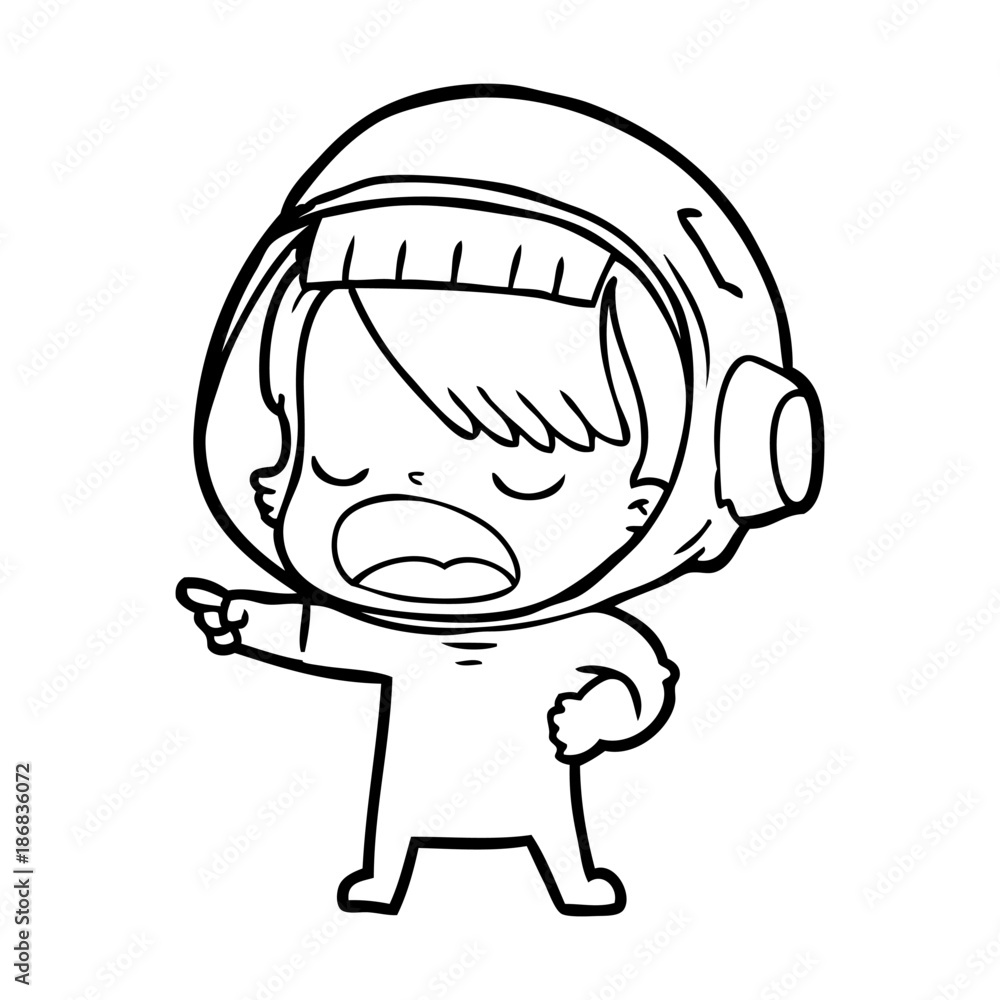 Obraz premium cartoon talking astronaut