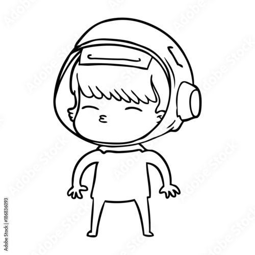 cartoon curious astronaut
