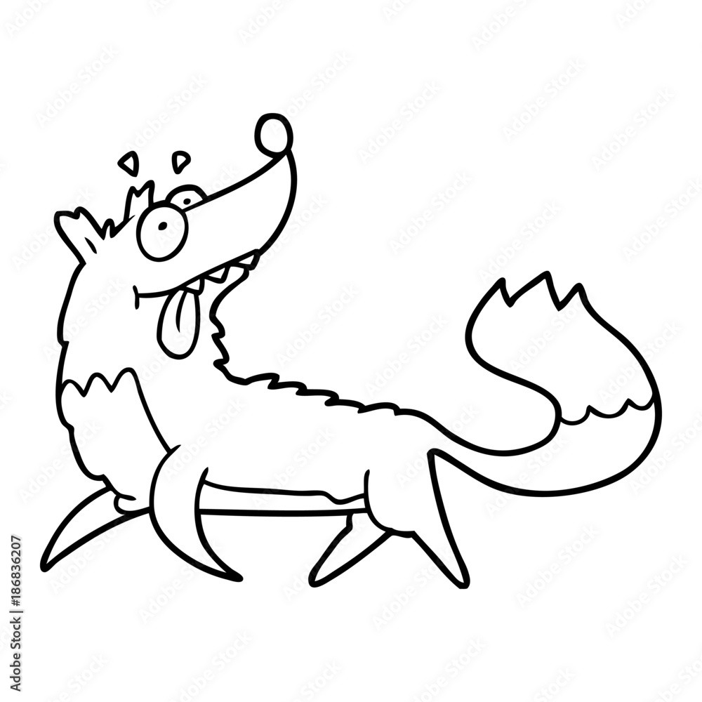 Fototapeta premium cartoon hungry wolf