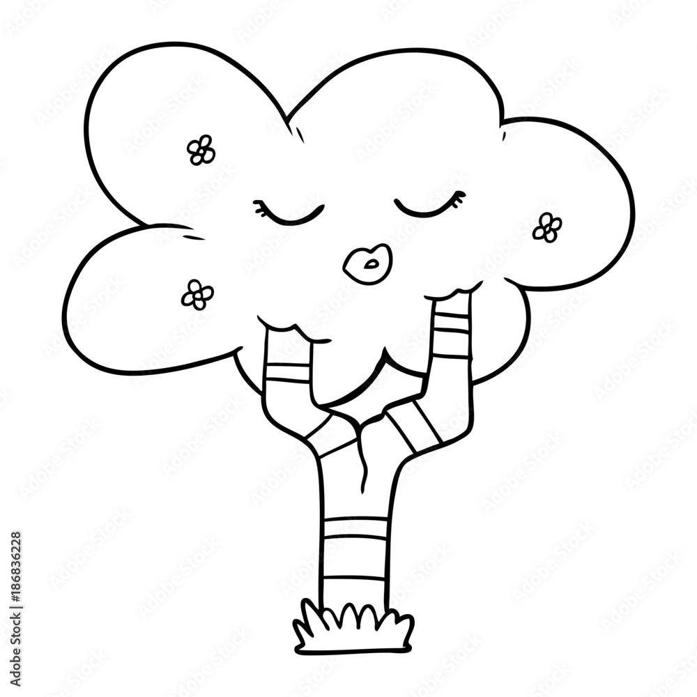 cartoon tree with face