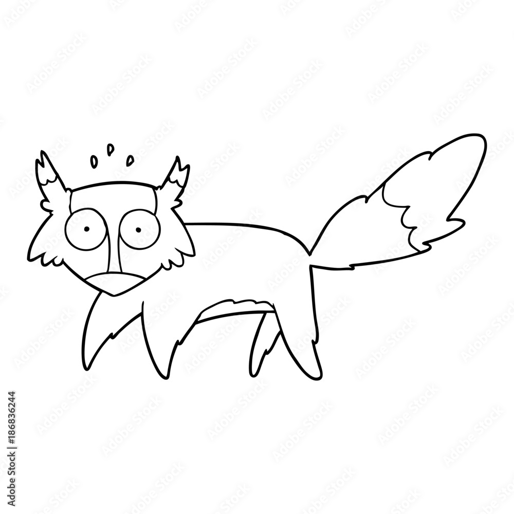 Obraz premium cartoon startled fox