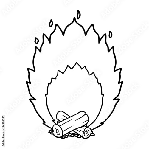 cartoon blazing camp fire