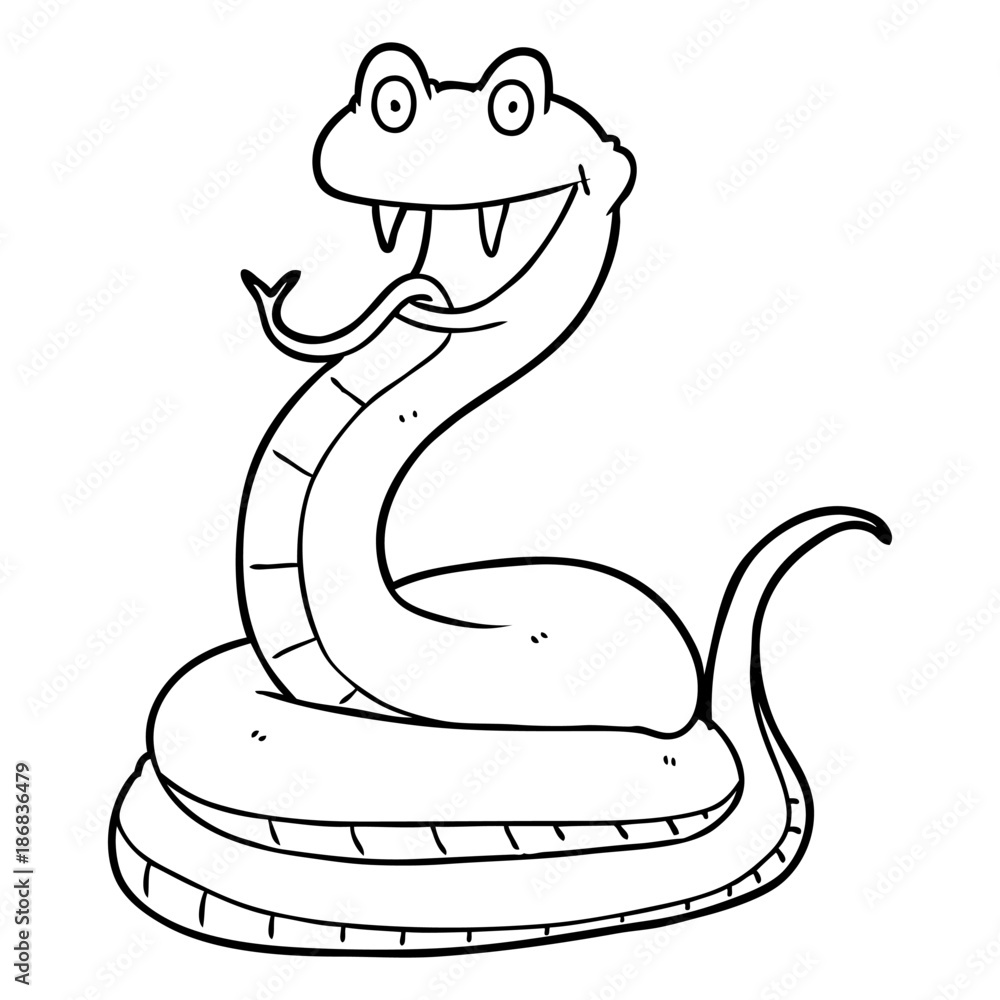 Fototapeta premium cartoon happy snake