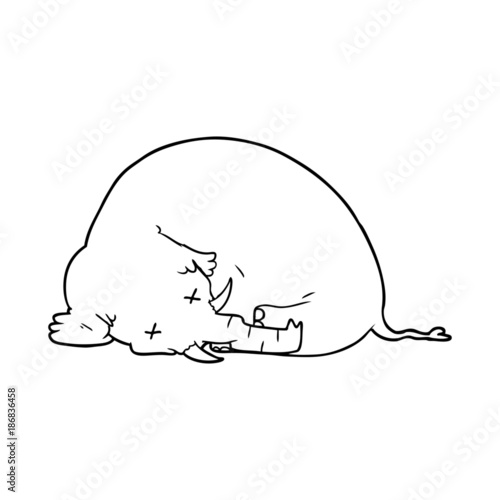 cartoon dead mammoth