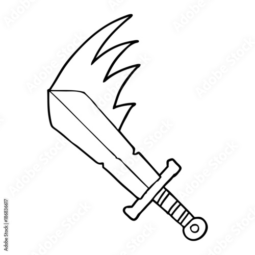 cartoon swinging sword