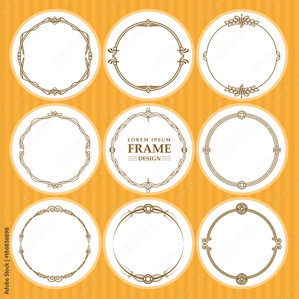 Vector round frames set design element Vector round frames set design element