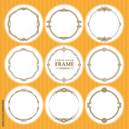 Vector round frames set design element