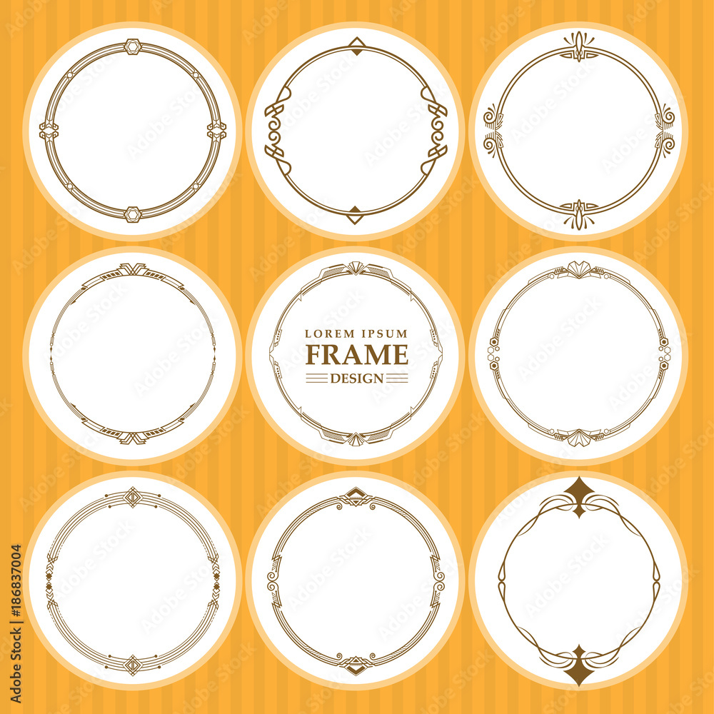 Vector round frames set design element Vector round frames set design element