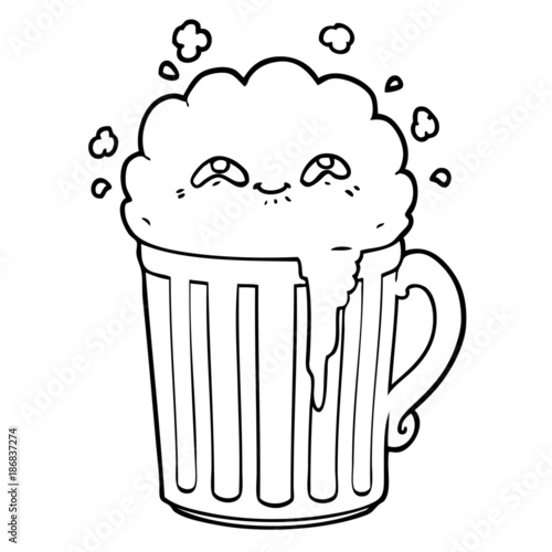 happy cartoon mug of beer