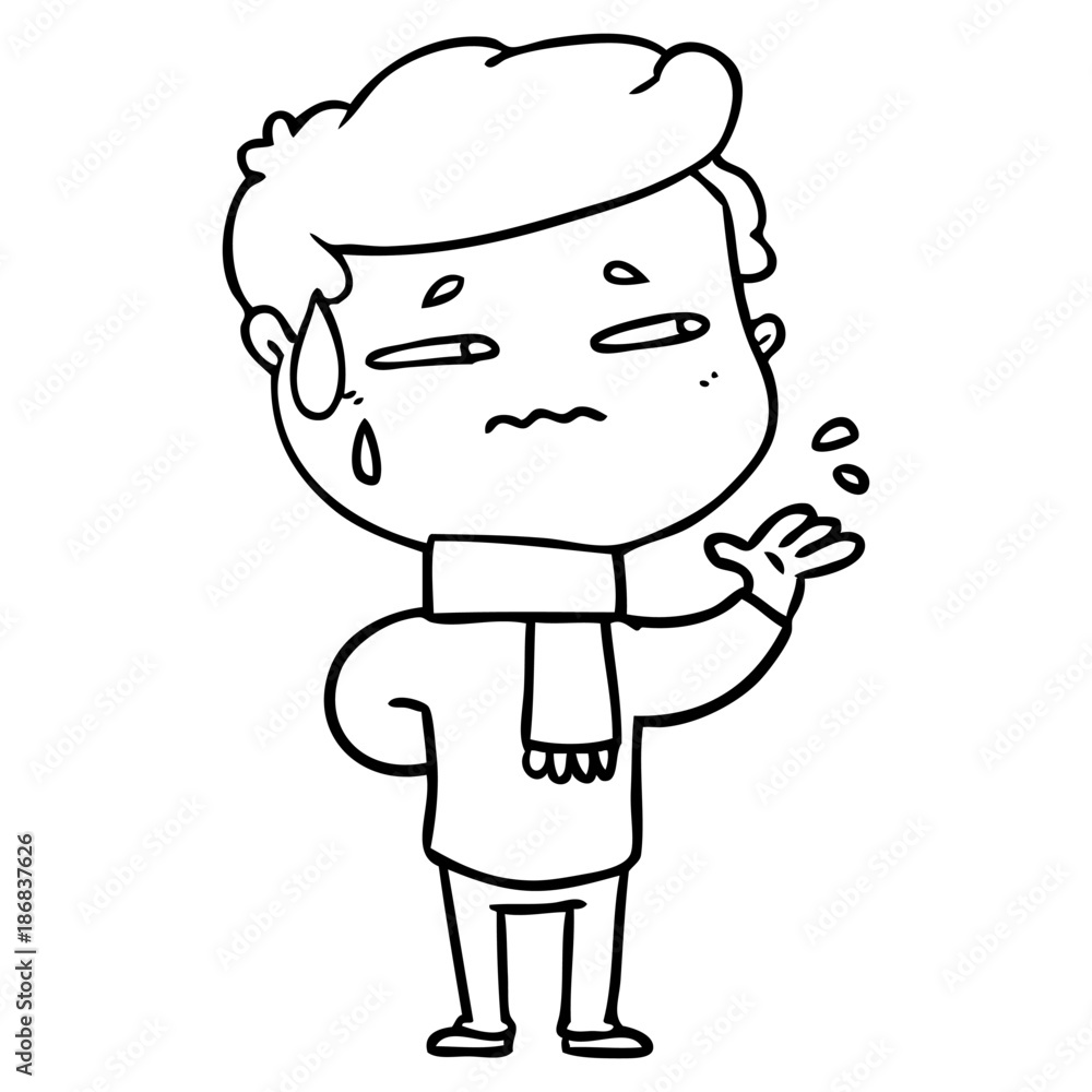 cartoon anxious man cartoon anxious man