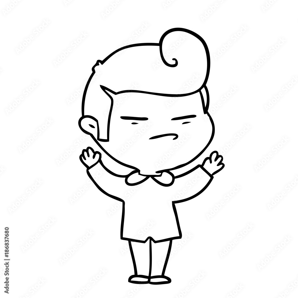 cartoon cool guy with fashion hair cut cartoon cool guy with fashion hair cut