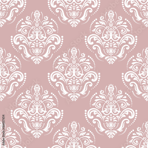 Orient vector classic white pattern. Seamless abstract background with vintage elements. Orient background
