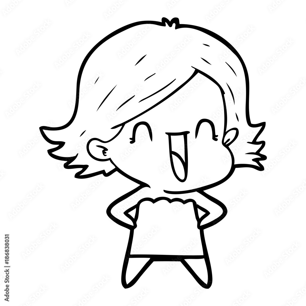 cartoon happy woman cartoon happy woman