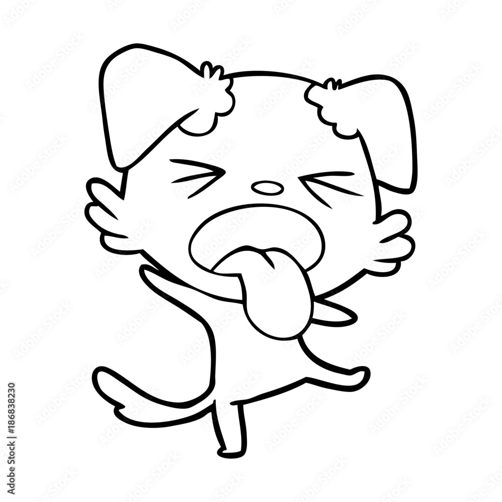 Fototapeta premium cartoon disgusted dog