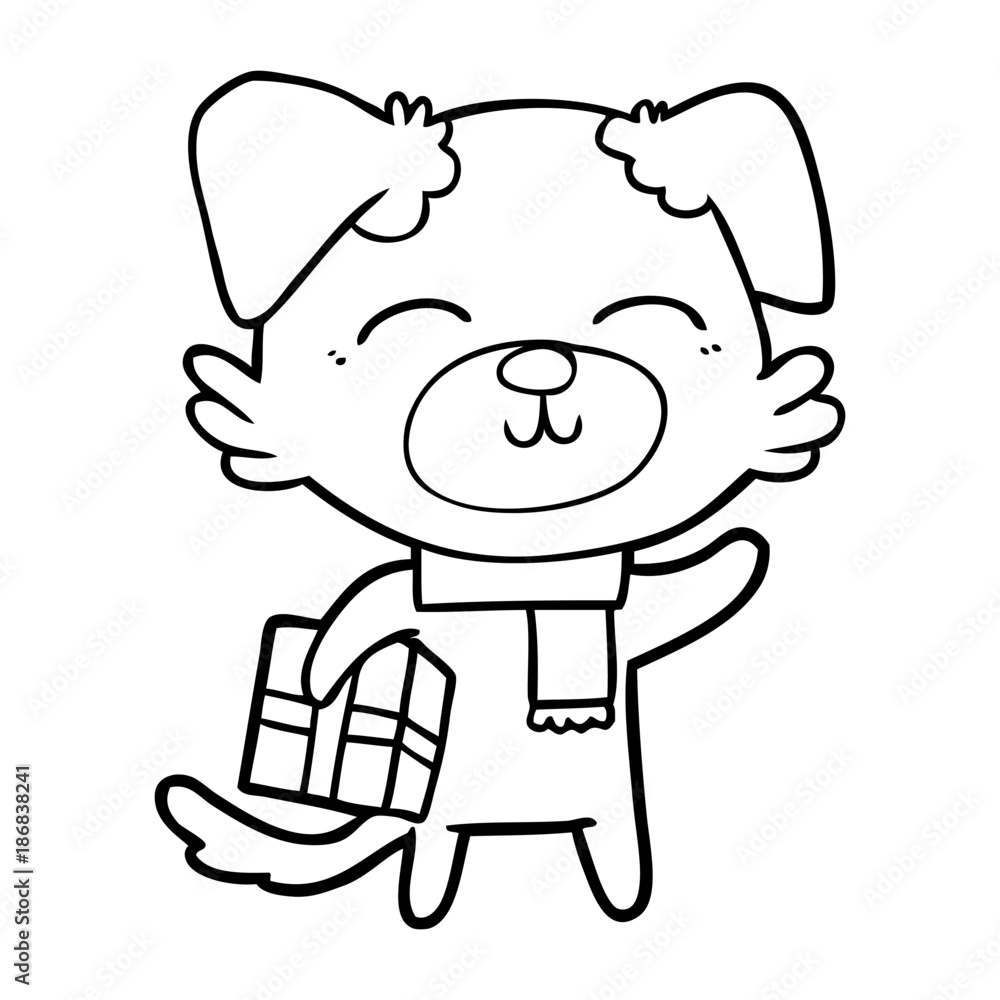 cartoon dog ready for xmas cartoon dog ready for xmas