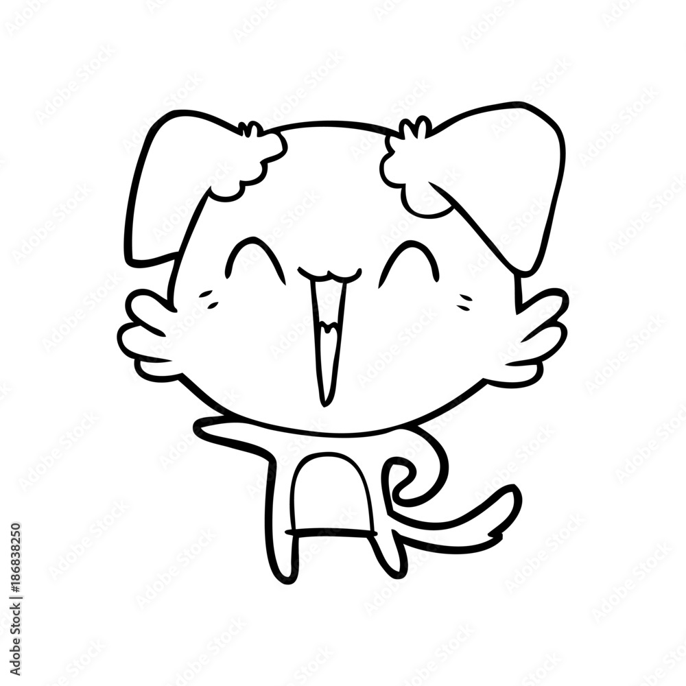 Fototapeta premium happy little pointing dog cartoon