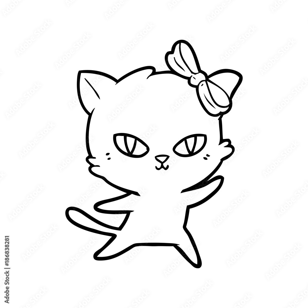 Obraz premium cute cartoon cat