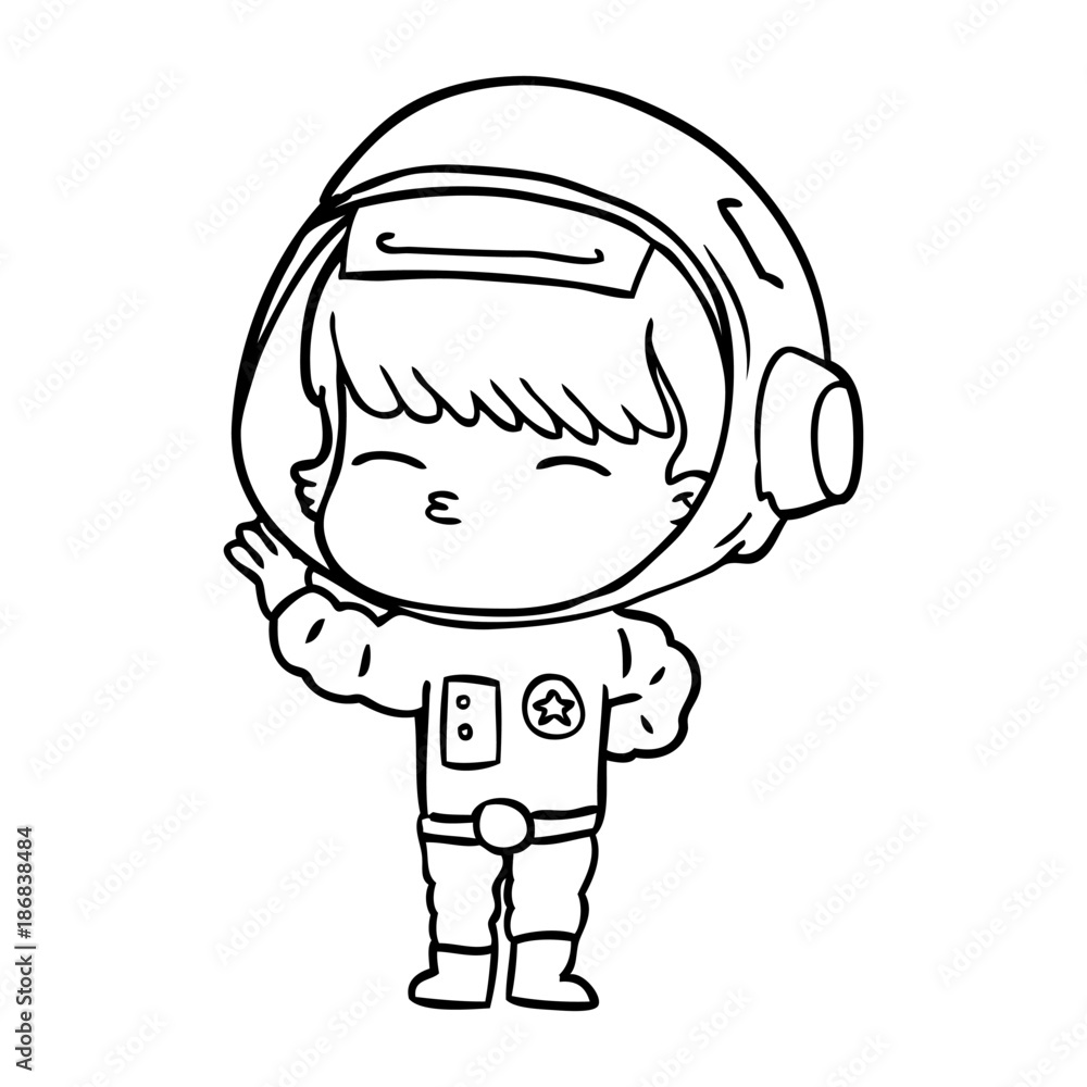Obraz premium cartoon curious astronaut