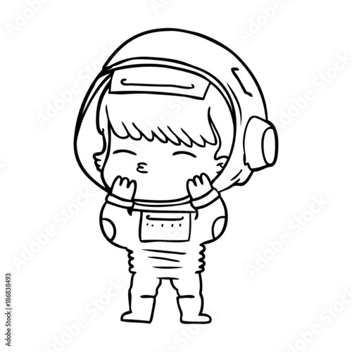 cartoon curious astronaut