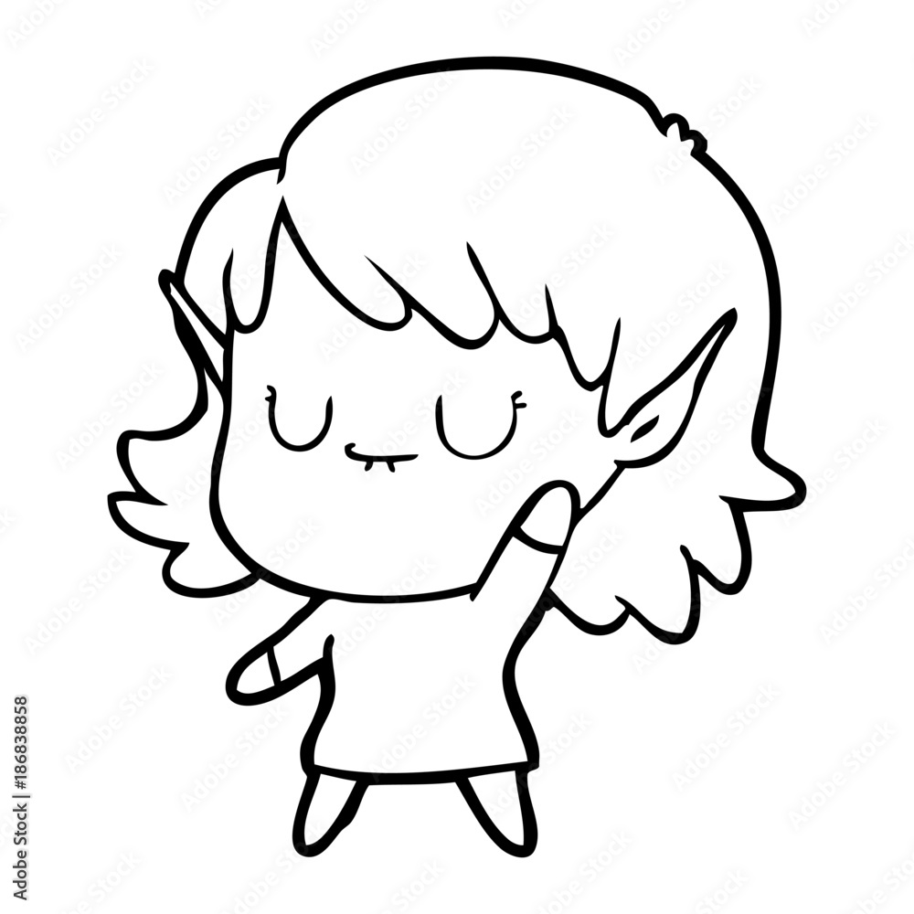 happy cartoon elf girl happy cartoon elf girl