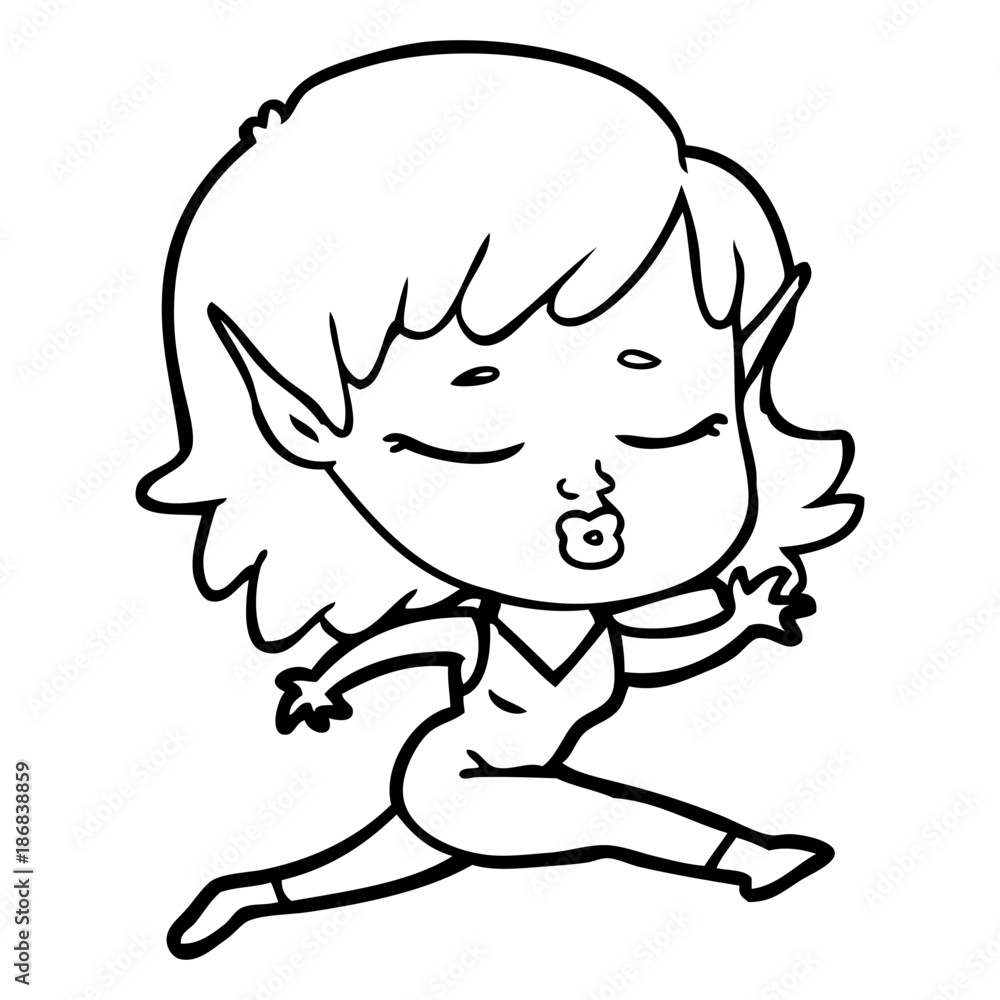 pretty cartoon elf girl pretty cartoon elf girl