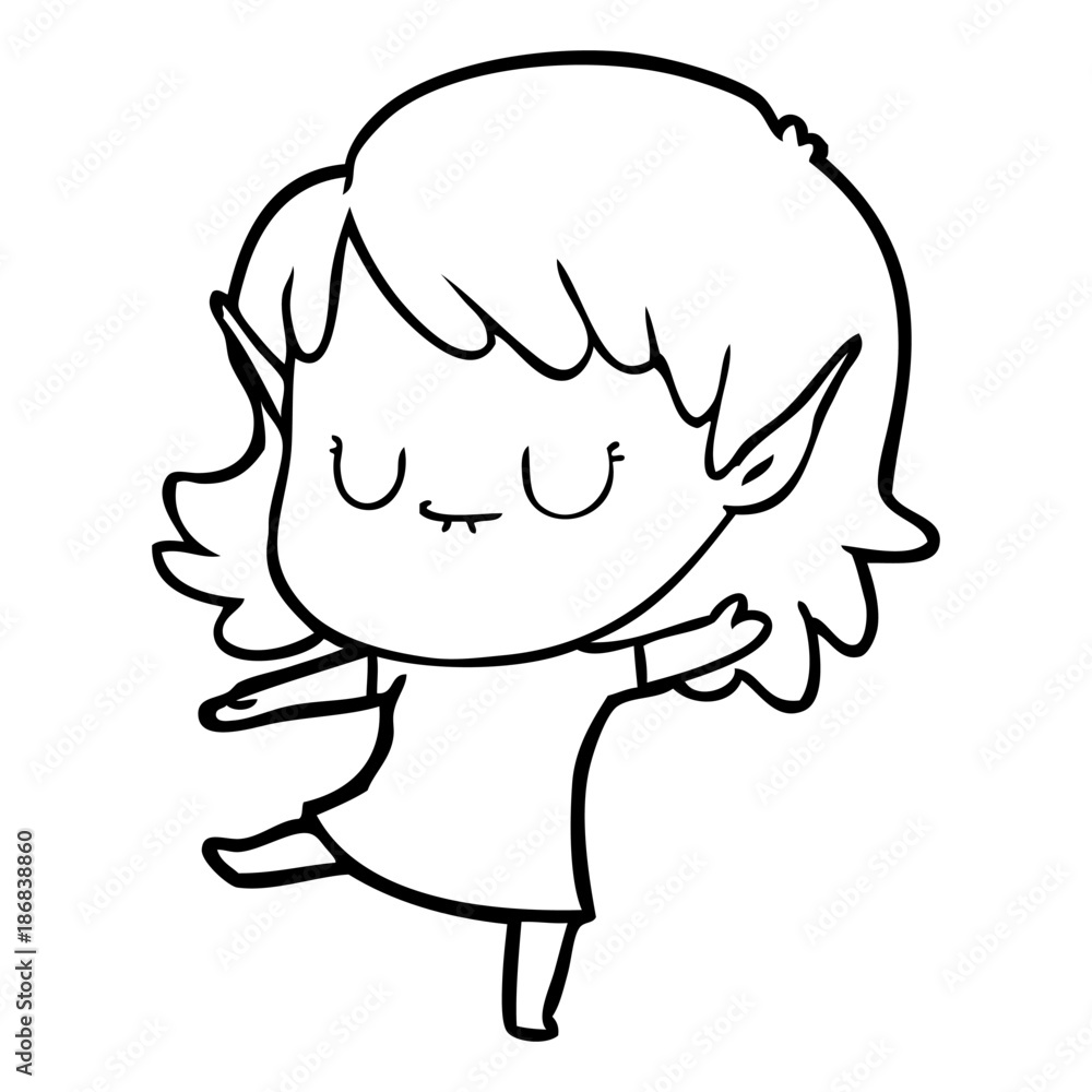 happy cartoon elf girl happy cartoon elf girl