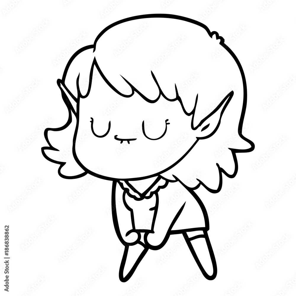 happy cartoon elf girl posing happy cartoon elf girl posing
