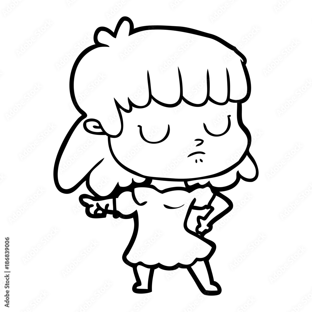 Fototapeta premium cartoon indifferent woman