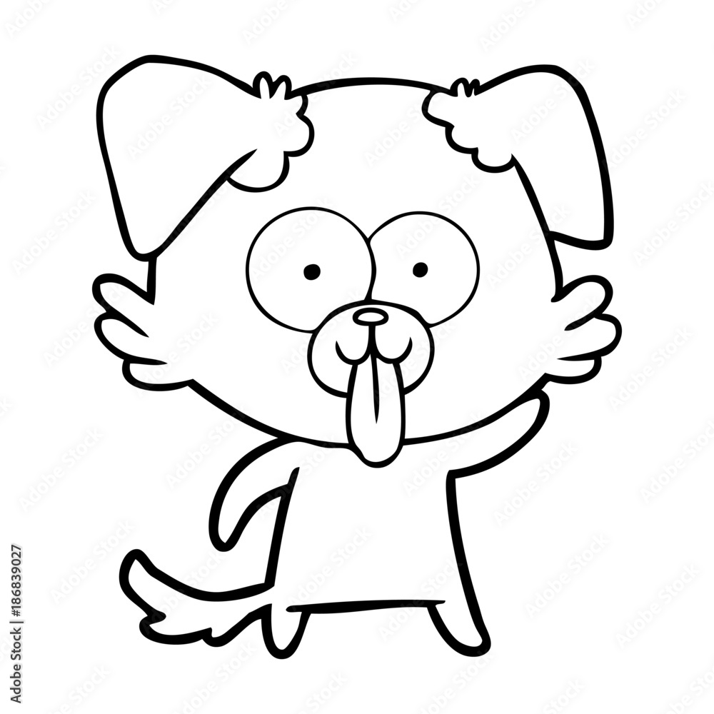 Naklejka premium cartoon dog with tongue sticking out