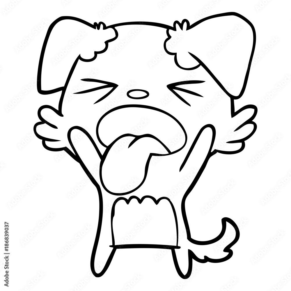 Fototapeta premium cartoon disgusted dog