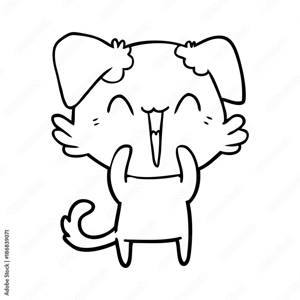 Fototapeta premium happy little dog cartoon